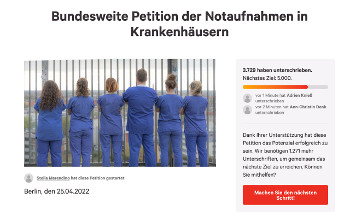 Bundesweite Petition der Notaufnahmen - change.org 26.04.2022